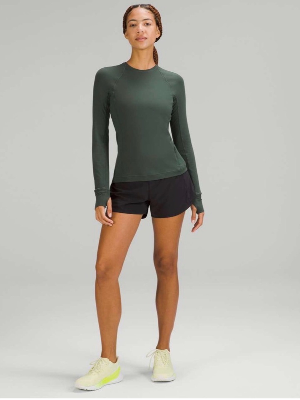 Lululemon It’s Rulu Run Long Sleeve Shirt in Smoked Spruce, size 10